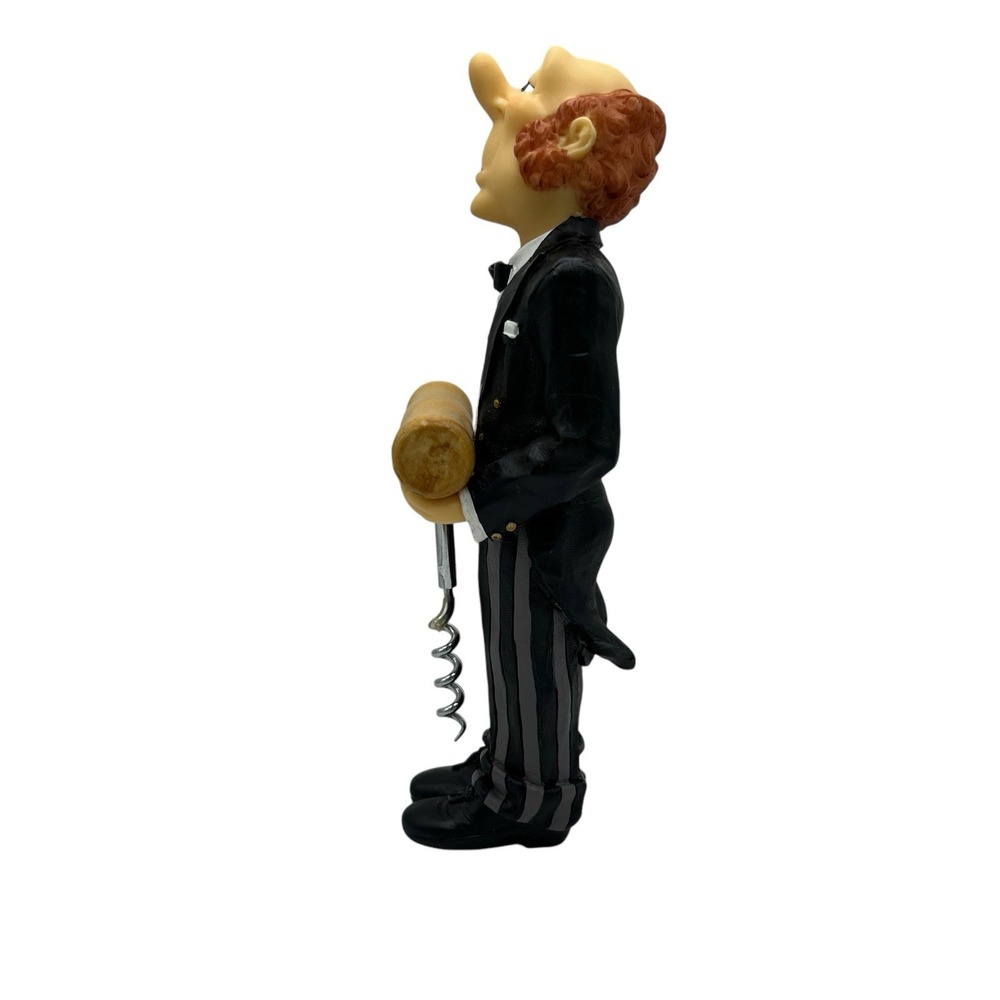 French Waiter's Wine Bottle Corkscrew‎ Holder Butler Black & White Tuxedo - Picture 3 of 9